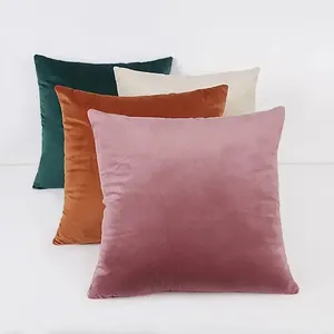 Coussin en velours brûlé taies d’oreiller carrées de 18x18 pouces Taies de coussins douces et confortables pour divan Chambre Salon Décoration intérieure 8 meilleures housses de coussins de sofa en vente - No 2