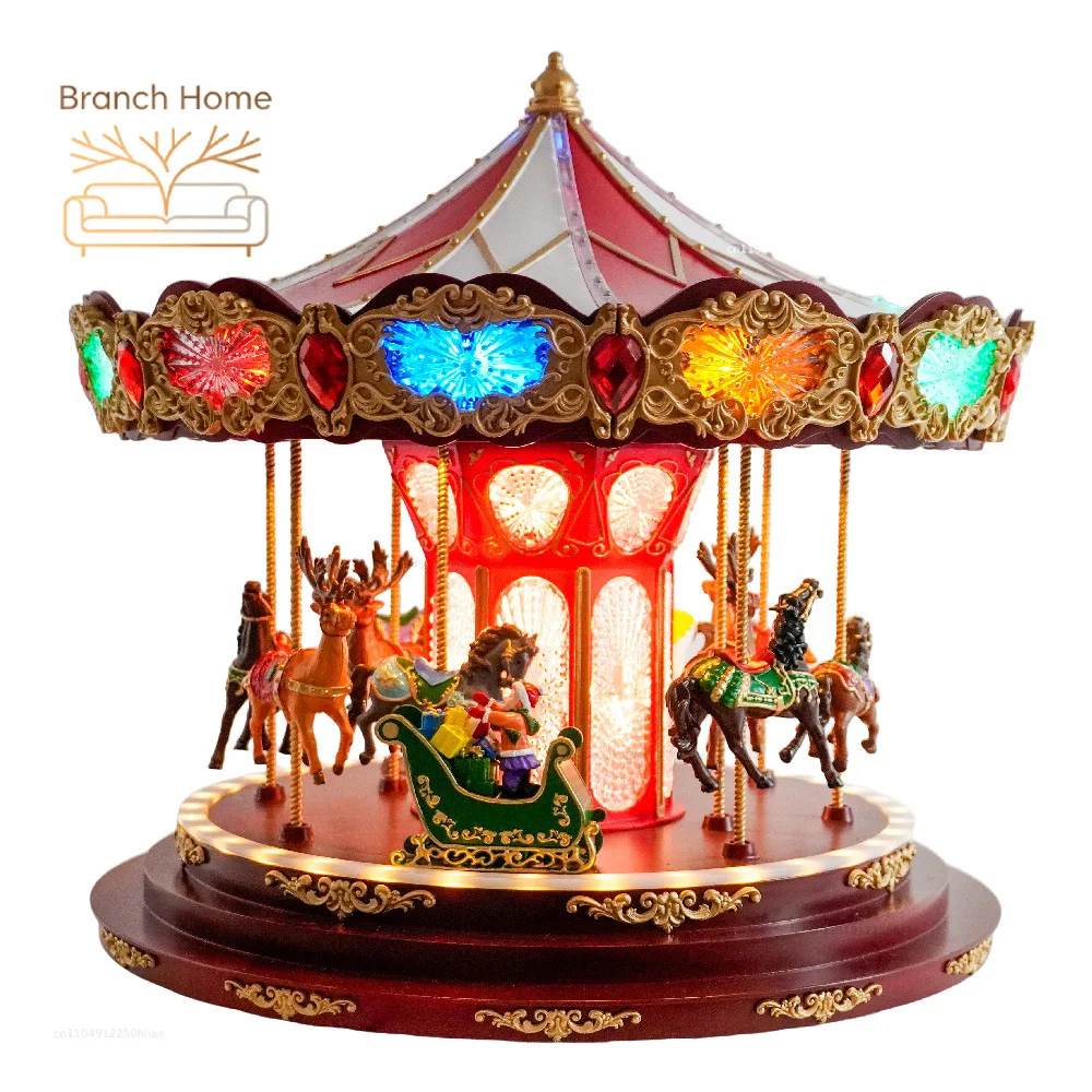 New Christmas Large Carousel Music Box Music Box Gift Creative Ornament Gift Christmas Limited