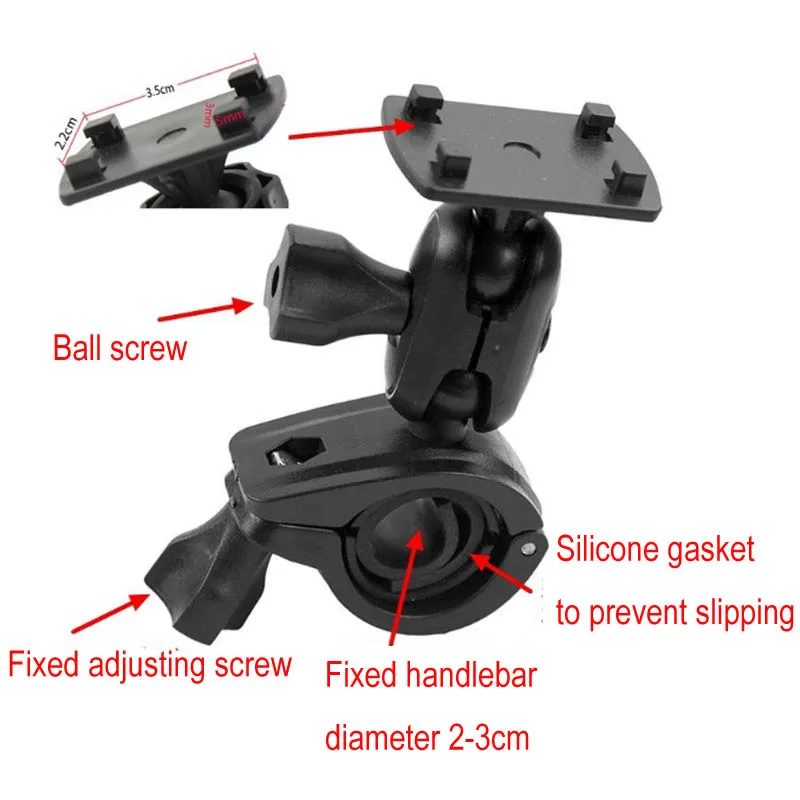 Elonger O-type Four-port Connector Bracket for Car Rearview Mirror DVR Camera Dashcam Ring Holder Four-paw Base Handlebar Mount