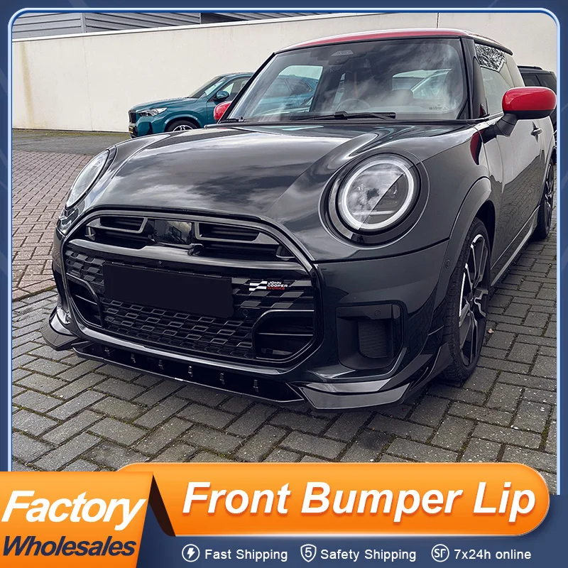 

For Mini Cooper JCW F65 F66 F67 2024 25 26 Front Bumper Lip Chin Splitter Bodykit 3Pcs/Set Black Carbon Exterior Accessories