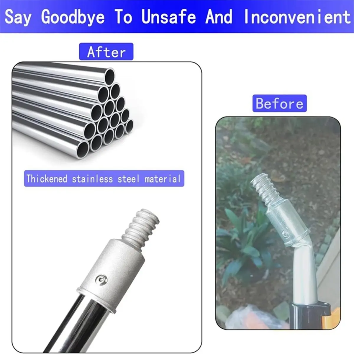 Multi-use Gear Paint Roller Extension Pole 11.8Ft,10 Segmented Stainless Steel Telescopic Pole, Extension Pole with Tapered Adap