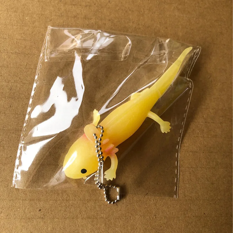 Axolotl Keychain Kawaii Newt Salamander Baby Fish Kneading Toy Decompression Squeezing Bag Mobile Phone Key Chain Pendant