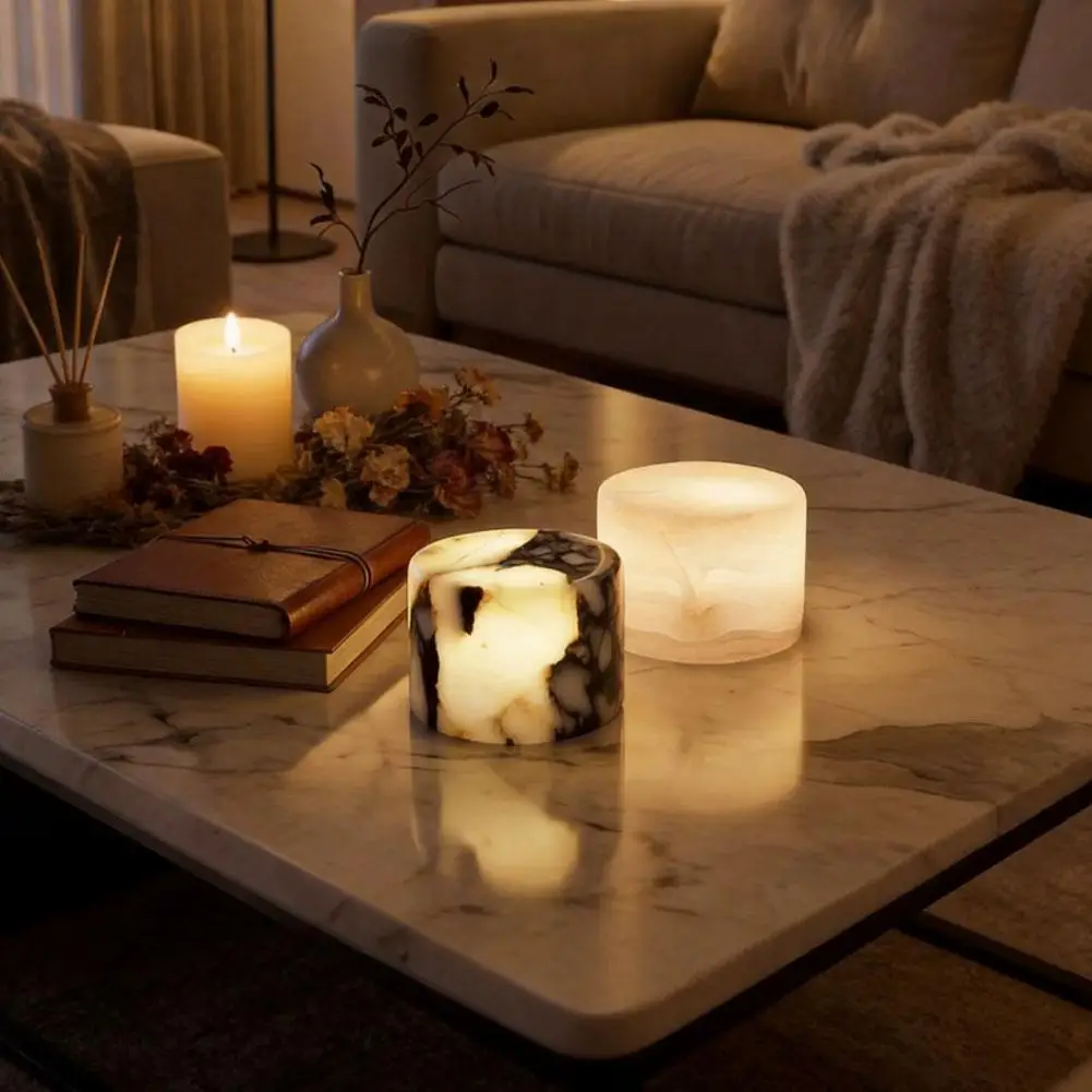 RGB Color Changing Marble LED Night Light Touch Sensor Desk Lamp Portable Bedside Lamp For Home Bedroom Decor Nochecita 소야등