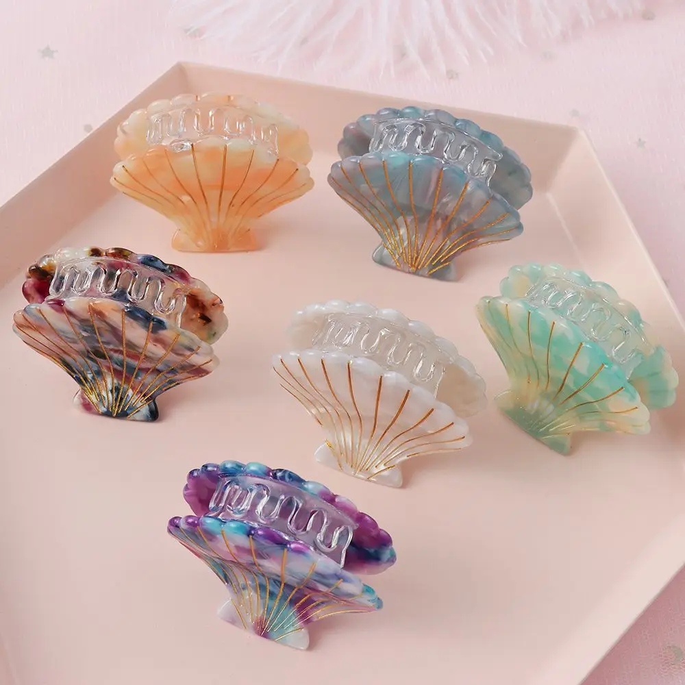 New Shell Hair Clips Fashion Girl Headwear Ponytail Hairpins Hairgrips Acrylic Hair Claws Women Hair Accessories Clips Gifts