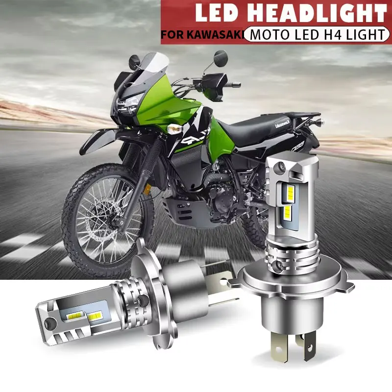 

Motorcycle Headlight 12000LM 60W H4 CSP LED Bulbs Headlight Fanless Wireless Mini Size Design For Kawasaki KLR650 1993 -2007