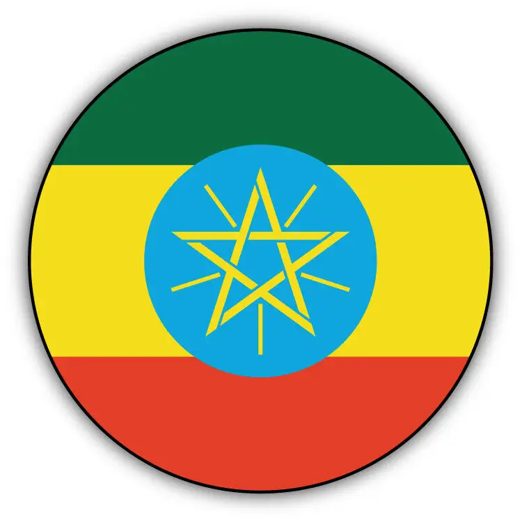 

Made in Ethiopian Circular Flag Car Bumper Sticker Decal Funny Car Stickers Accesories Door Protector Tuning Vehicles Auto