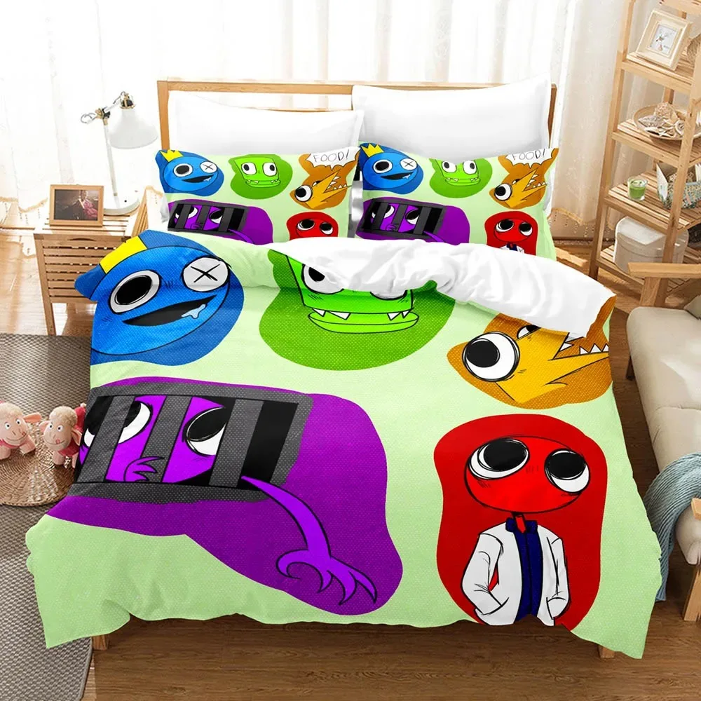 R-Rainbow Friends Bedding Sets 3D Kids Duvet Cover Set With Pillowcase Twin Full Queen King Bedclothes Bed Linen For Boys Girls