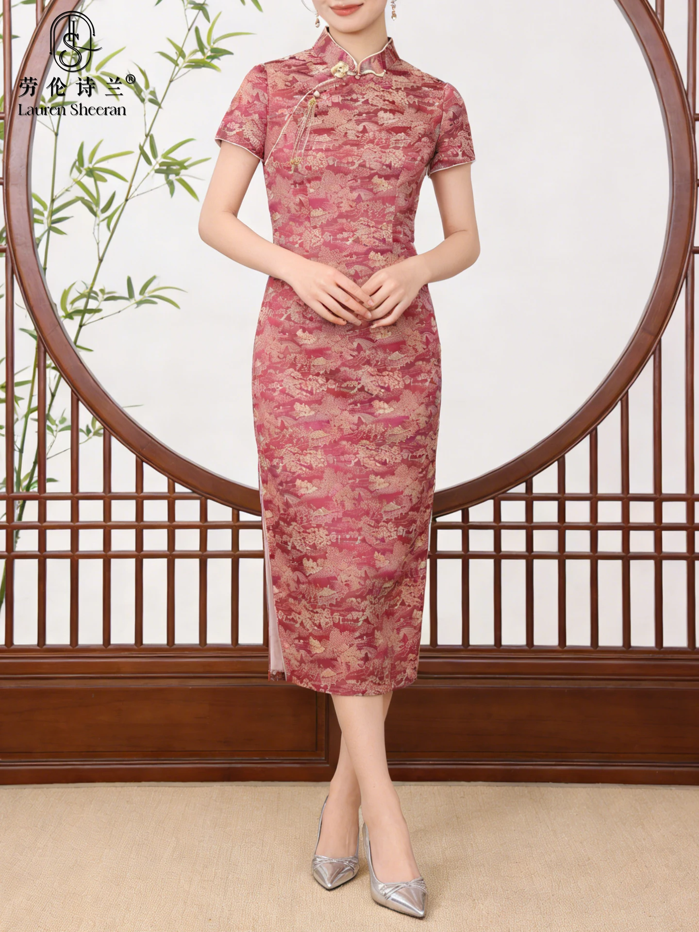 

Элегантное вечернее платье миди для женщин среднего возраста с цветочным принтом для банкетов и вечеринок