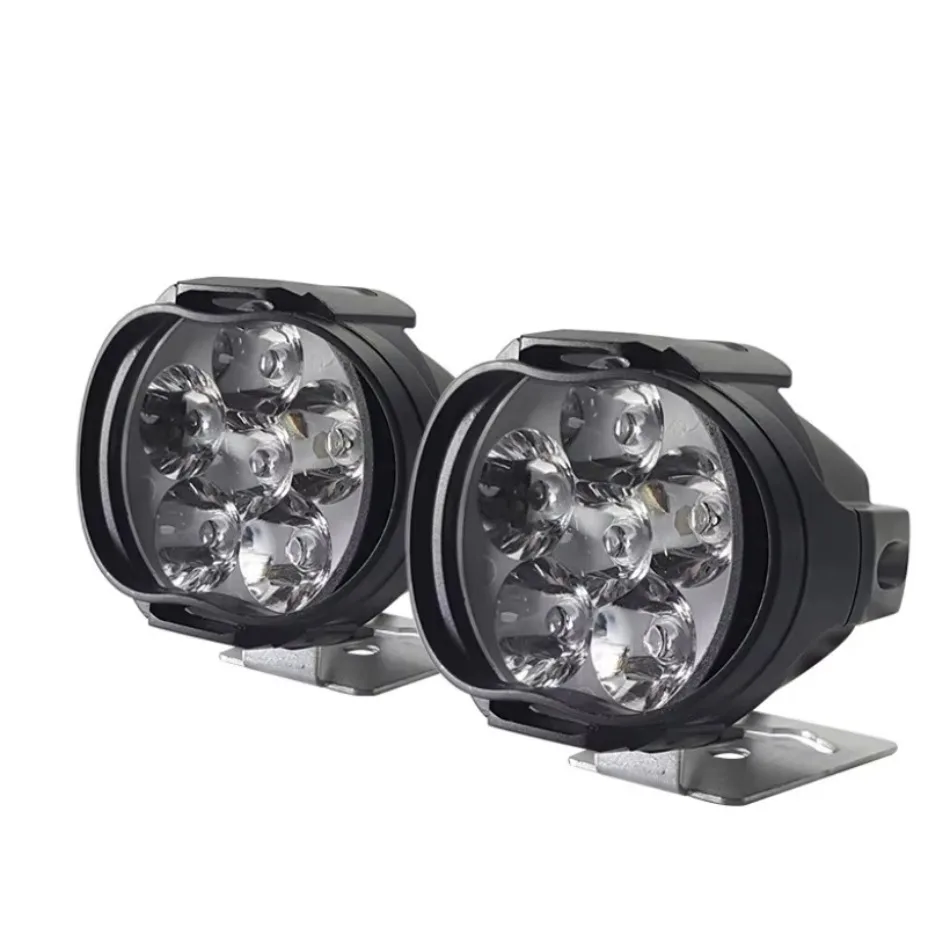 2 uds faros LED para motocicleta blanco superbrillante 6LED luz delantera de trabajo lámpara antiniebla para motocicleta 1600LM foco para scooters 1 Juego