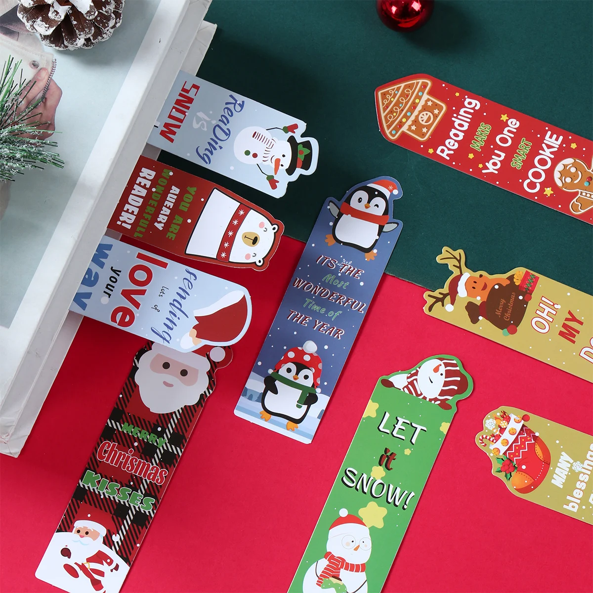 

60pcs/Set Christmas Cartoon Bookmark Christmas Decorations 2024 Xmas Paper Bookmark Ornaments Navidad Natal New Year Gifts 2025