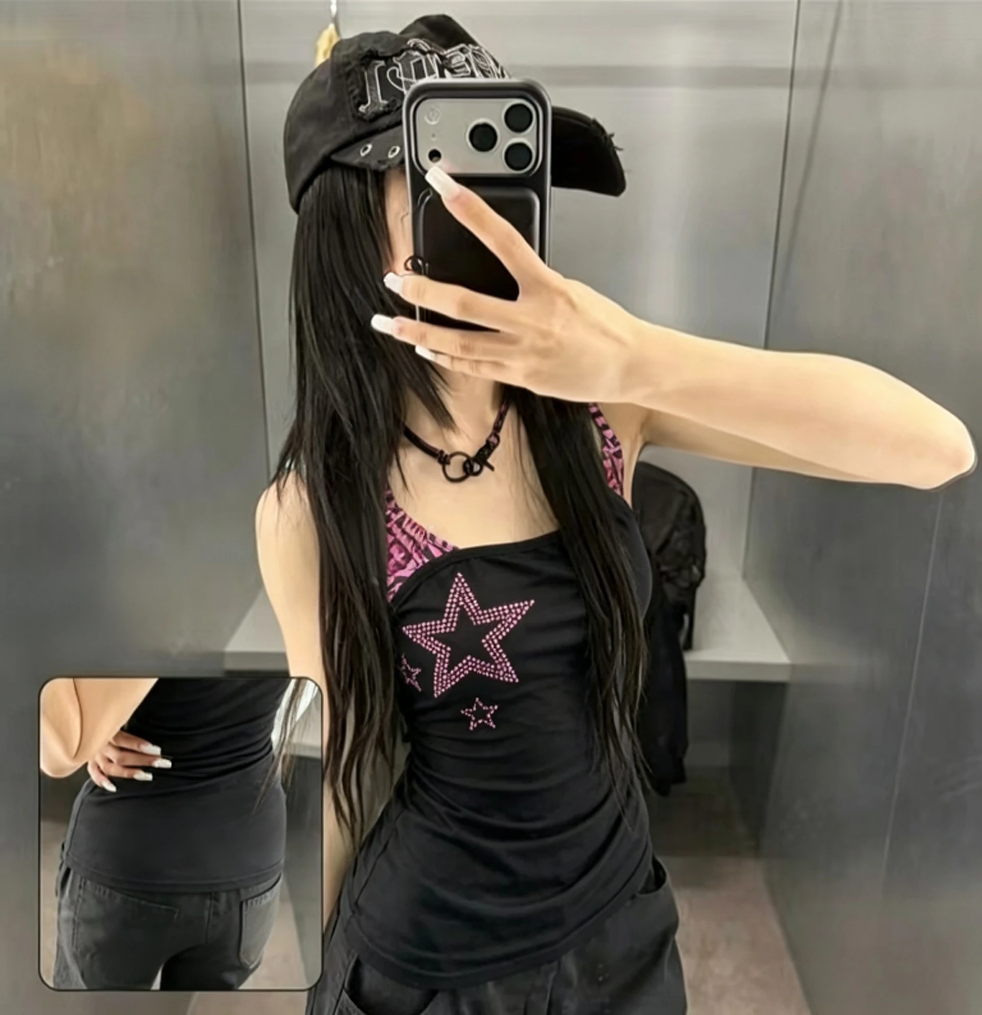 Y2K Women Halter Vest American Retro Floral Print Camisole Harajuku Street Fashion Sexy Slim Sleeveless Party Crop Tank Tops