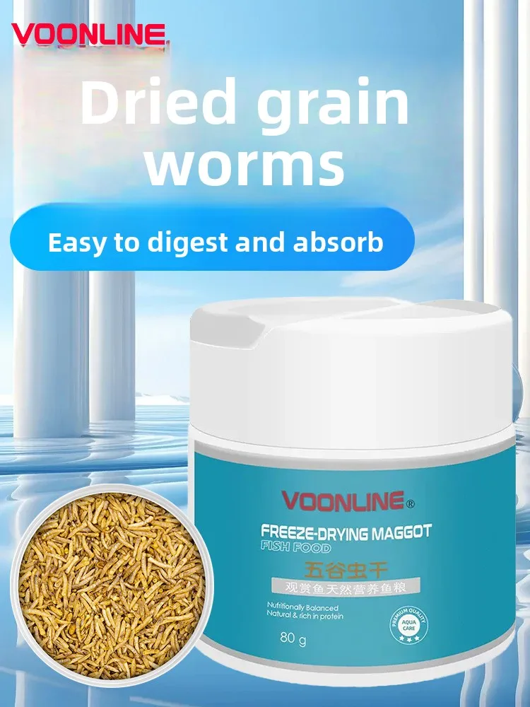 

VOONLINE Dried Fly Larvae Fish Food - High Protein & Color Enhancing for Koi, Goldfish & Tropical Fish