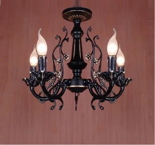 

American modern minimalist creative wrought iron bedroom living room chandelier chandelier candle light home LED lights