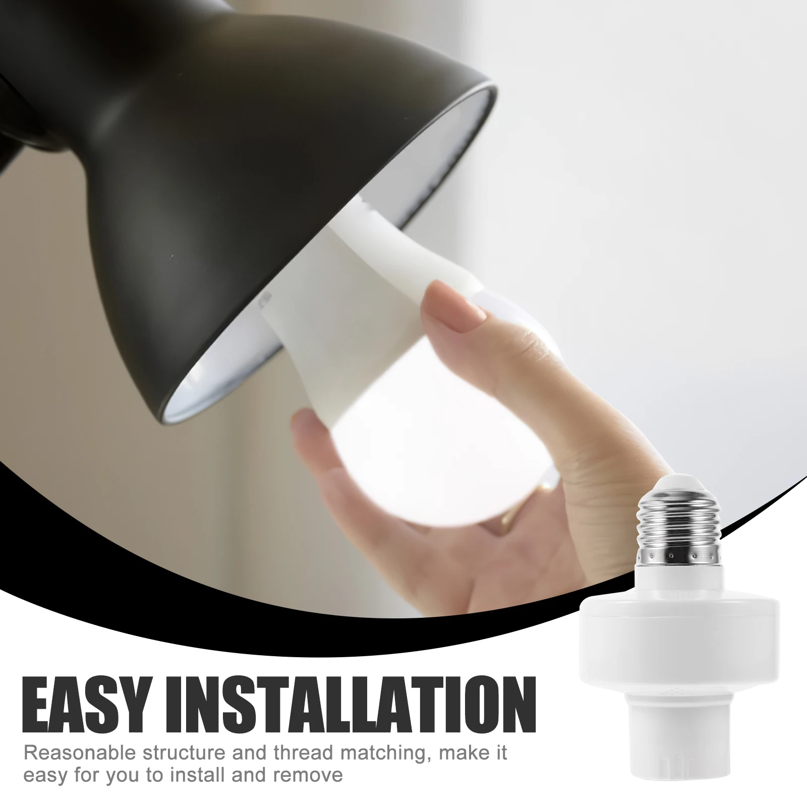 

Держатель лампы управления E27, адаптер цоколя, улучшенный чип, светодиодные лампы накаливания, простая установка, белый гараж