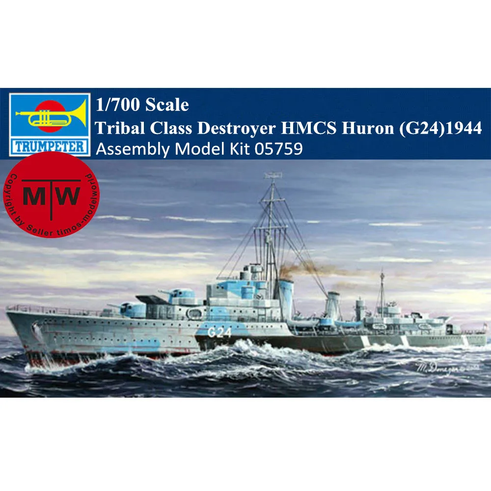 

Trumpeter 05759 1/700 Scale HMCS Huron (G24)1944 Military Plastic Assembly Model Building Kits