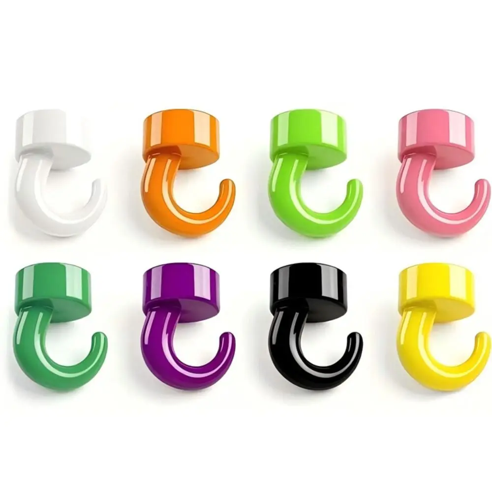 Multi-Color Magnetic Storage Hooks Solid Metal Body Durable Magnets Magnetic Hooks Sturdy Construction 8kg Weight Capacity