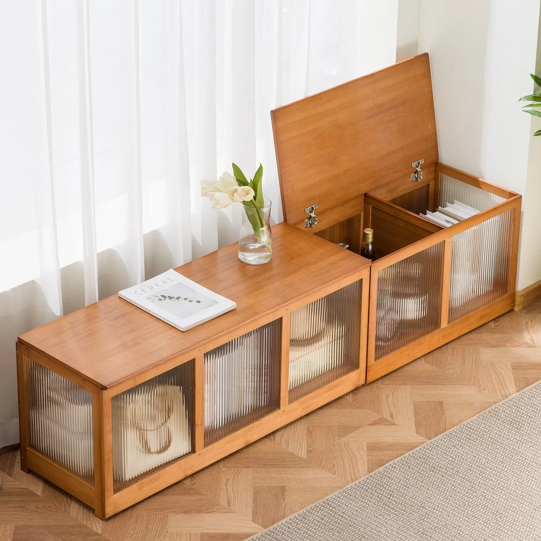 

Upper door bay window locker bedroom balcony low cabinet flip door long tatami Rubik's cube floor cabinet