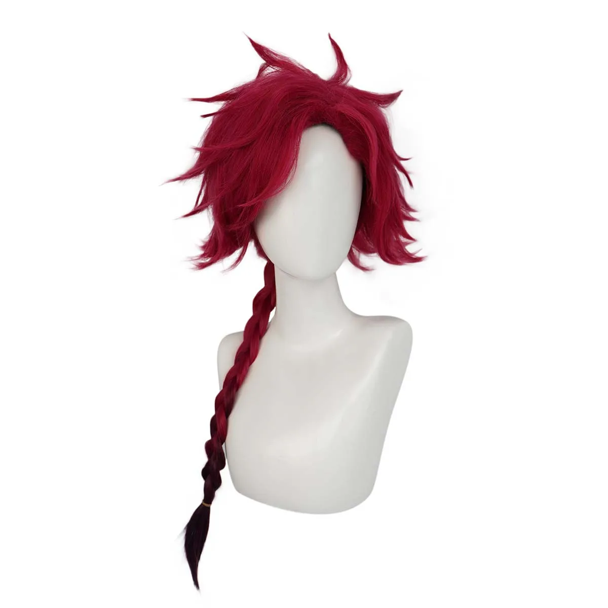 Men Halloween Roleplay Anime Link Click Cosplay Prop Vein Long Wine Red Braid Hair Wig