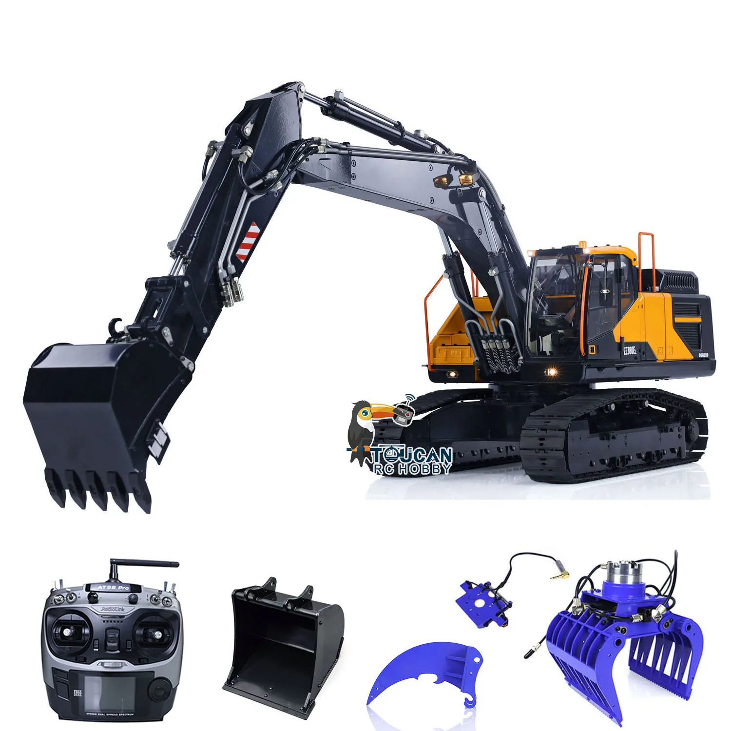 In Stock 1/14 Metal Hydraulic Radio Control Excavator EC380 RC Construction Truck Finished Digger Cars Vehicle Toy for Boys