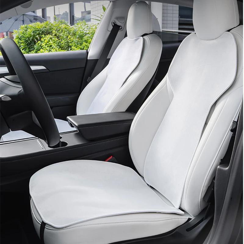 OULEX Seat Cover Cushion For Mercedes/Tesla/BMW/Honda/Toyota/VW Anti-dirty Anti-kick White Black Custom Breathable Interior