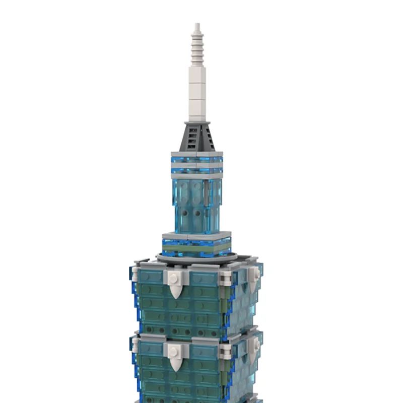 Классическая архитектура MOC 1:800 Taipei 101 Street View Классический строительный блок Модель игрушки Строительные блоки Подарок 2331 шт.