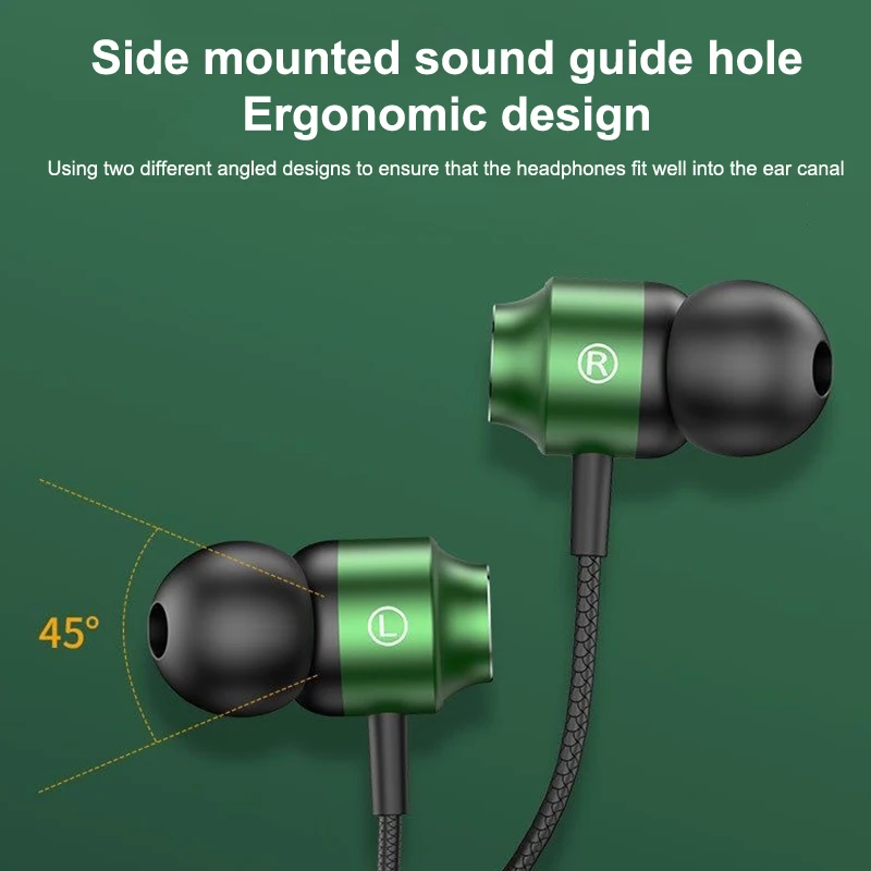 Metal Elbow Gaming Headphones In-ear 3..5mm/type-c Wire-controlled Headphones Comfortable In-ear Students General Music Calls