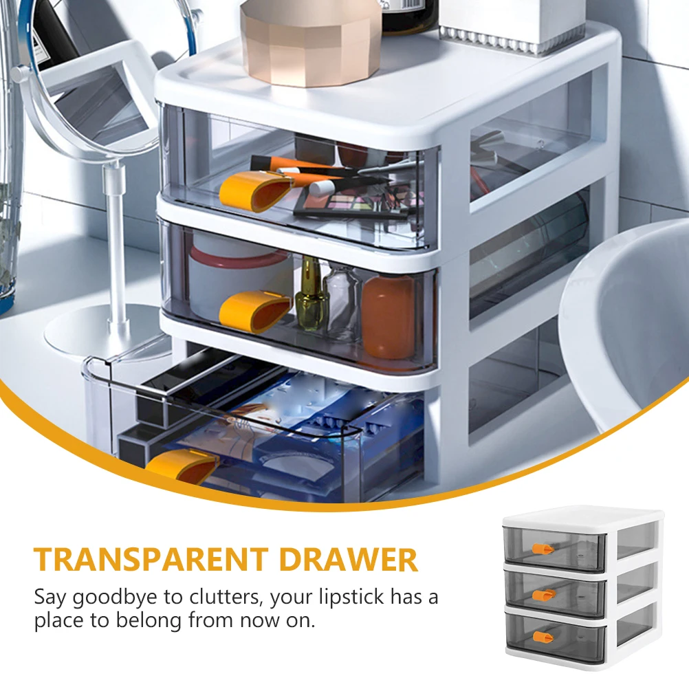 

Plastic Storage Box PP Material Desk Organizer Transparent Drawer Style Tidy Office Accessory Stationery Organizer Versatile