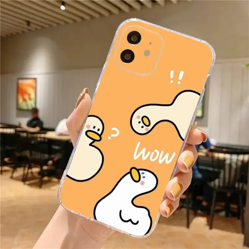 Doubt D-Duck Phone Case For iPhone 15,14,13,12,11 Plus,Pro,Max,XR,XS,X,7,8 Plus,SE,Mini Transparent Silicone Soft