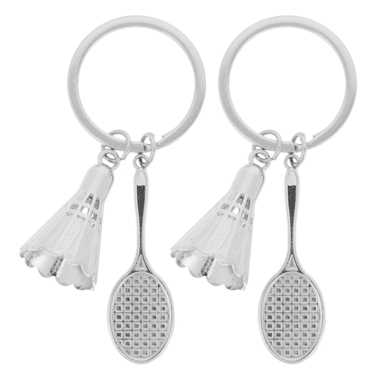 

2Pcs Mini Badminton Keychain Simulated Shuttlecock Pendant Sturdy Metal Key Ring for Sports Lovers Lightweight Bag Hanging
