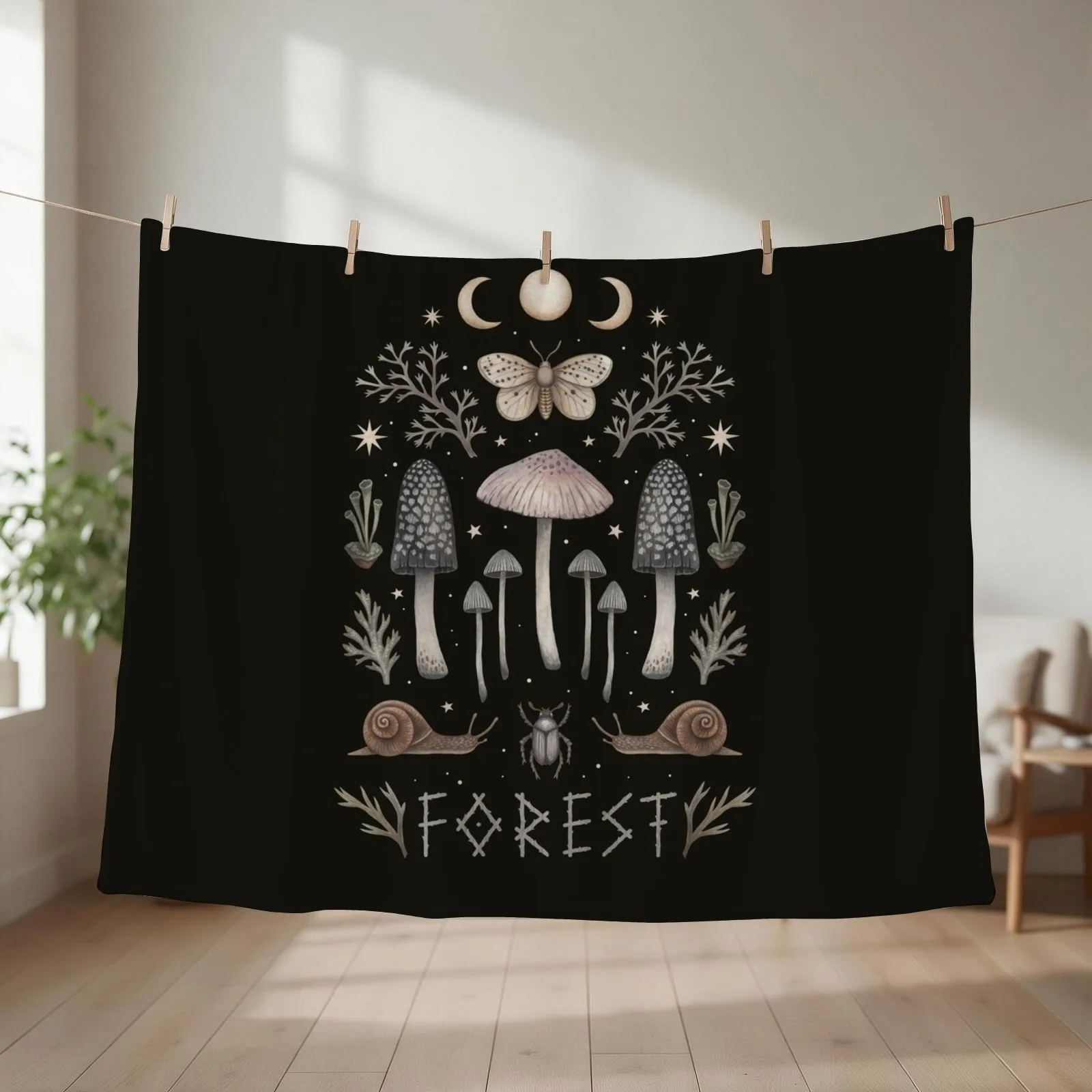 Forest Anatomy No.1 Throw Blanket couch cozy soft plush fuzzy picnic outdoor blanket