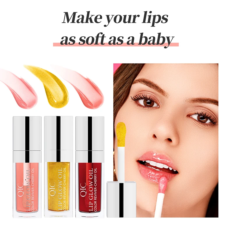 Brilhante Lip Gloss Óleo Hidraing Tinted Lip Balm, Crystal Clear Batom, Hidratante Lipgloss, Desvanecimento Lip Lines