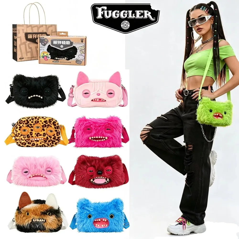 Fugglers Ugly Tooth Monster Fluffy Crossbody Bags Cute Fugg Plush Purse Shoulder Backpack Wallet Girls Boys Cartoon Animal 22CM