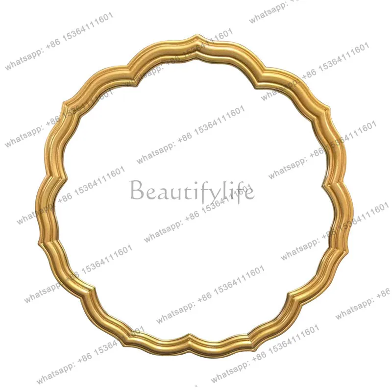 PG French Vintage Bathroom Mirror Round Wall-Mounted Dressing Bathroom Mirror