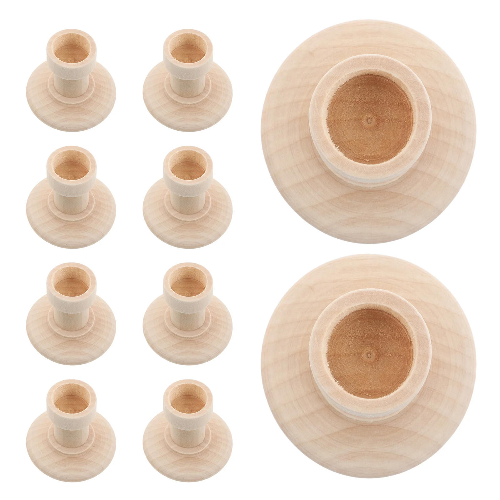 

10pcs Handpainted Wood Holders Wooden Tealight Holders Rustic Farmhouse Centerpieces Diy Unfinished Log Candlestick