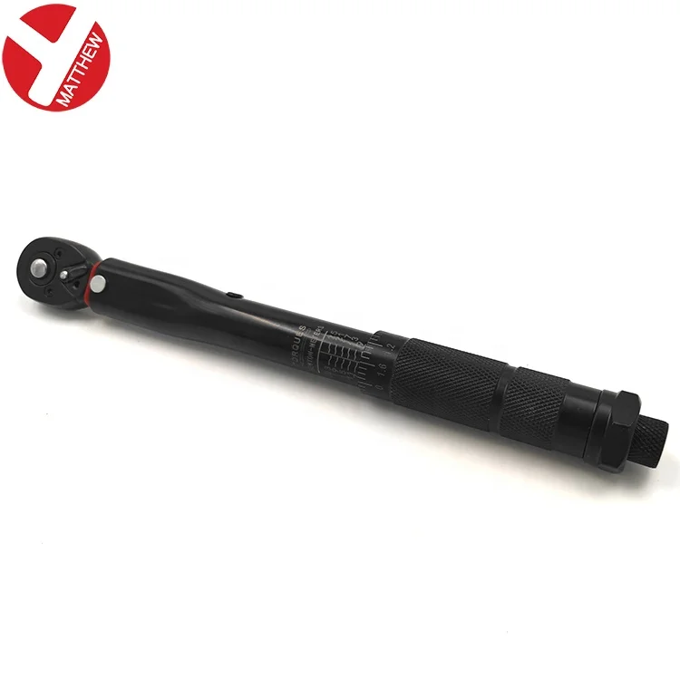 Preset Click type adjustable Vehicle Black 1/4 Inch Drive Click Torque Wrench 7-34ft-lbs