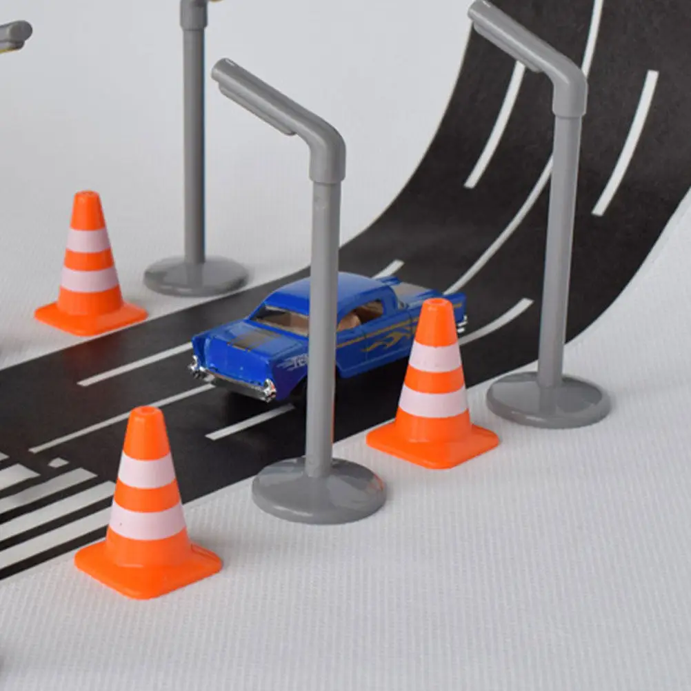 

21Pcs Road Sign Kids Simulation Traffic Cones Early Education Role Play Portable Safety Awareness Enhancer Roadblock Game Set