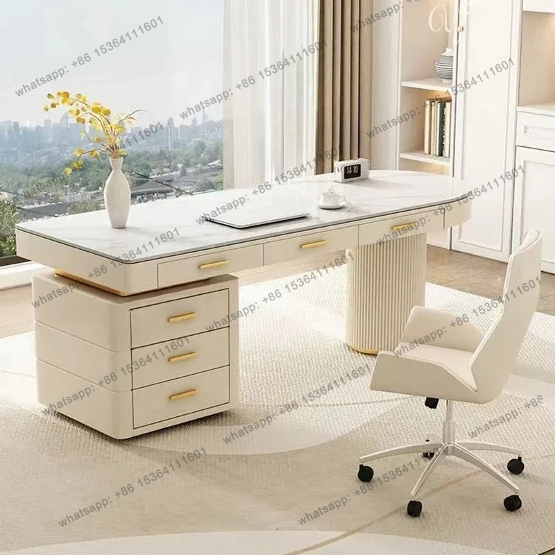 

Cream Wind Slate Desk Household Simple Desktop Computer Desk Light Luxury Boss Office Consultation Desk