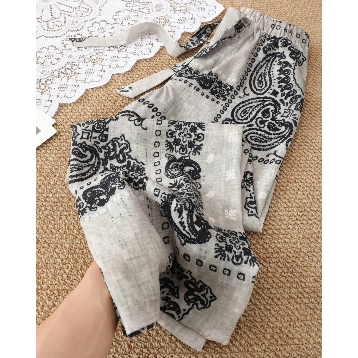 

Loose Wide Leg Harlan Pants Women's Casual Trousers Summer New Style Vintage Straight Cut Pants Flattering plus Size