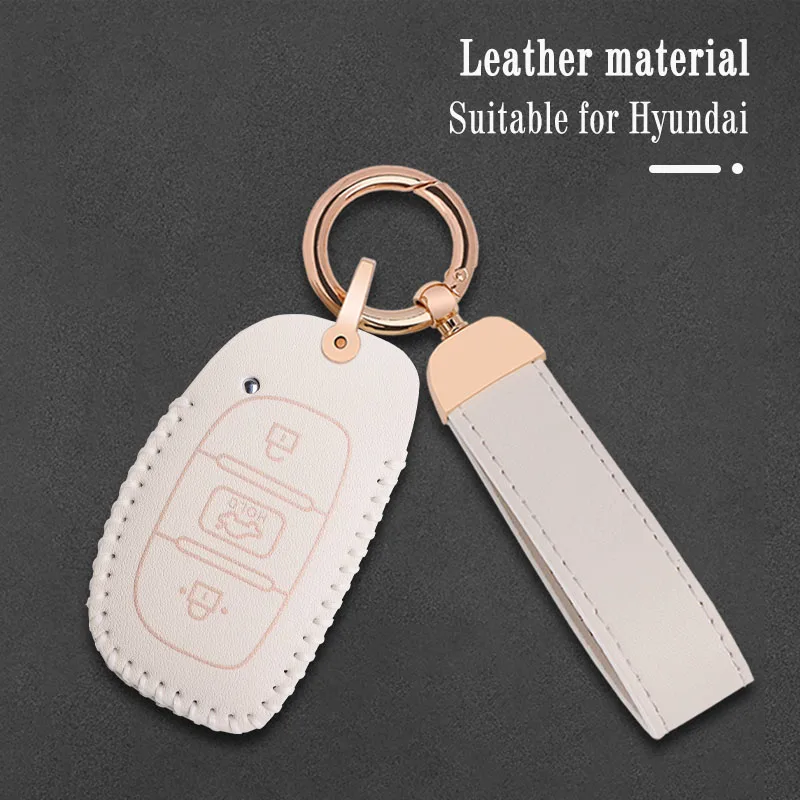 

Leather Key Shell Car Key Case Cover for Hyundai Tucson Santa Fe Creta ix25 ix35 ix45 i20 i30 i40 Verna Solaris Mistra Elantra