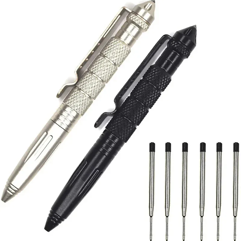 

1/4pcs ZK20 Landing Ship Defense Tactical Pen High quality Aluminum Anti slip Self Defense Pen Steel Glass Crusher Survival Tool