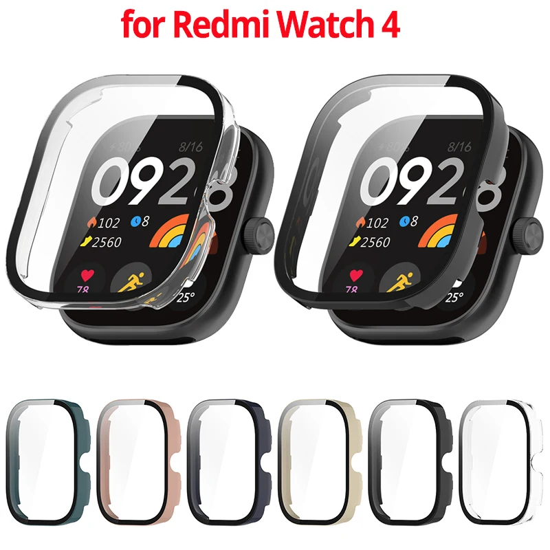 

50pcs/Pack Case for Redmi Watch 4 Cover PC+Glass Screen Protector Films for Xiaomi Redmi Watch 4 Protective Case Bumper