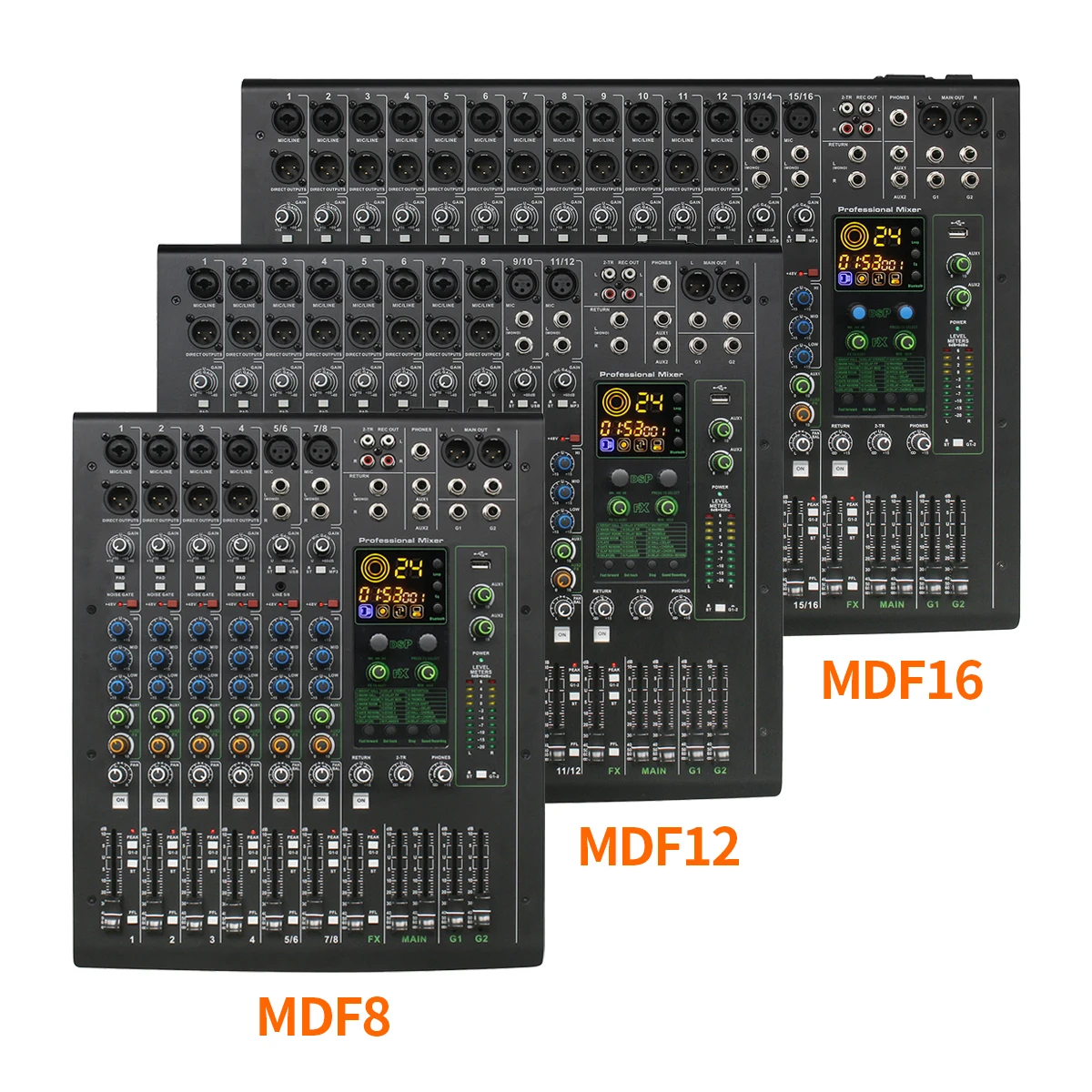 consola profesional de 8 12 16 canales, consola de mezcla 24DSP, equilibrio, Bluetooth, interfaz USB, fiesta, escenario