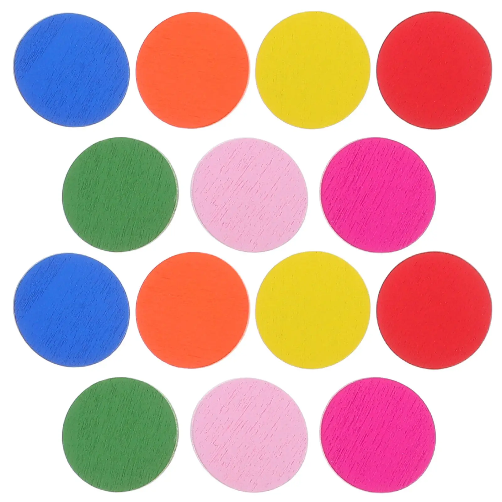 100 Pcs Wooden Discs Colorful Round Chips Learning Toys Montessori Education Tools Kids DIY Crafts Educational Wood Pieces