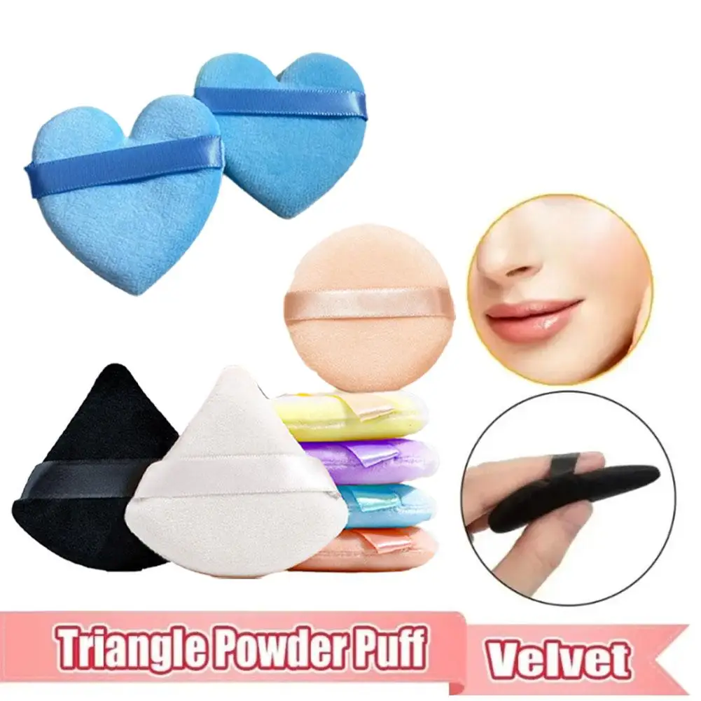 Esponja triangular para maquiagem facial, cor aleatória, triangular, ferramentas de beleza, em forma de coração, 1 parte, f6i8