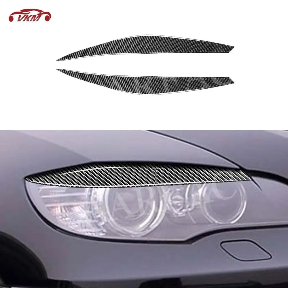 

Carbon Fiber Material Front Bumper Lip Chin FogLamp Eyebrow Car Decoration Sticker For BMW X6 E71 2008 - 2014