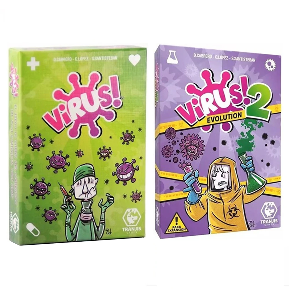 Virus Board Game Infects Interesting Card Games in Spanish, English, and French Versions, Party Games, Fun Family Games