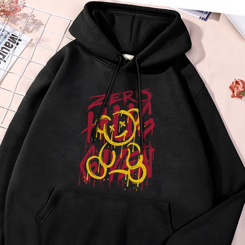 Zero Hug Given Yellow Bear Print Mens Hooded Basics Thick Comfy Sport Shirts Leisure Stylish Sportwear Unique Oversized Clothes