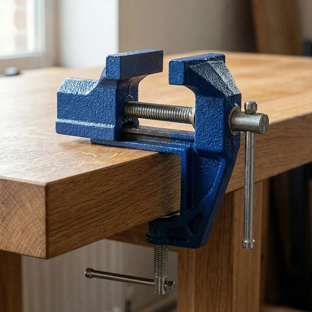 Clamping Cast Steel Portable Small Vice Non-Slip Jaw Heavy-Duty Table Clamp Compact Compact Clamp Woodworking
