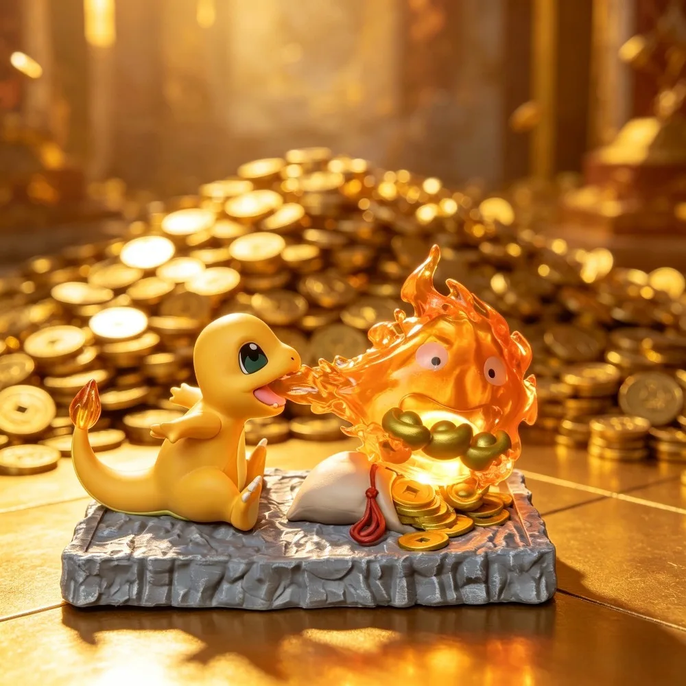 8cm Anime Pokémon Figur Charmander Calcifer Actionfiguren PVC Sammlermodelle Spielzeug für Geschenke Anime Auto-Ornament