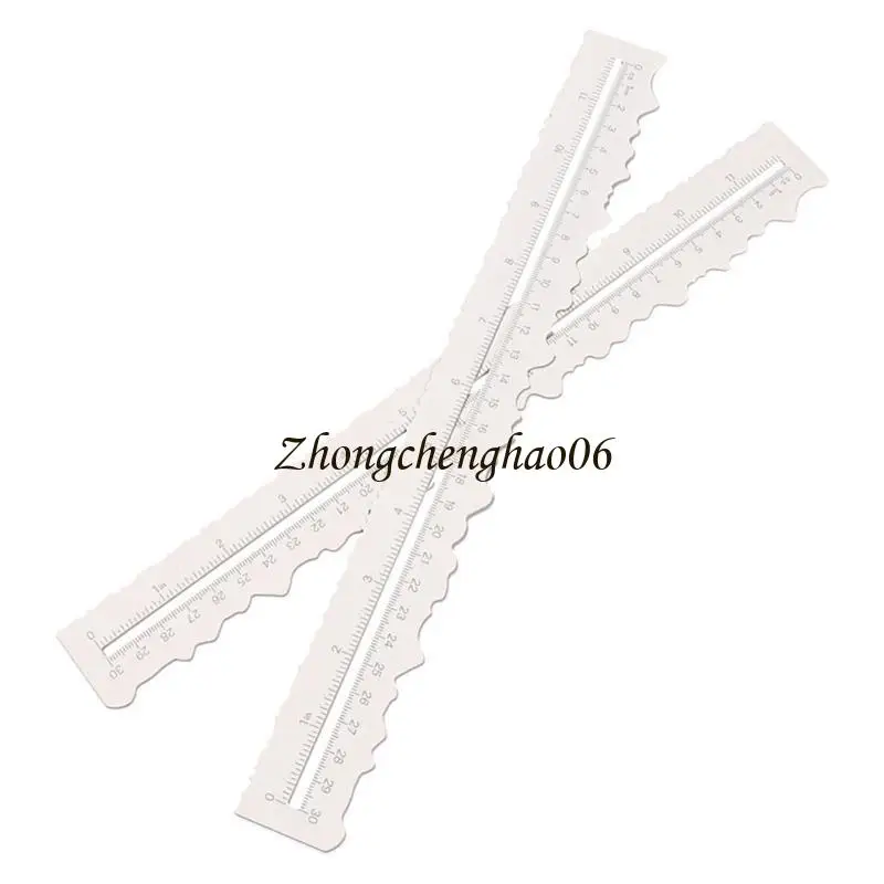 Metal Craft Ruler Wavy Line Jagged Irregular Edges 12Inch Measuring Drawing Tool 601F